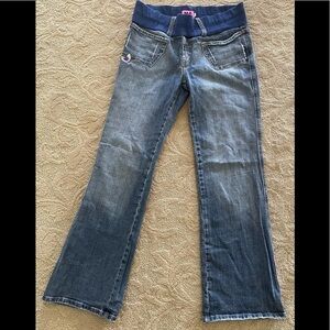 VTG MA Maternal America Los Angeles Maternity Denim Stretch Jeans Boot Cut Large